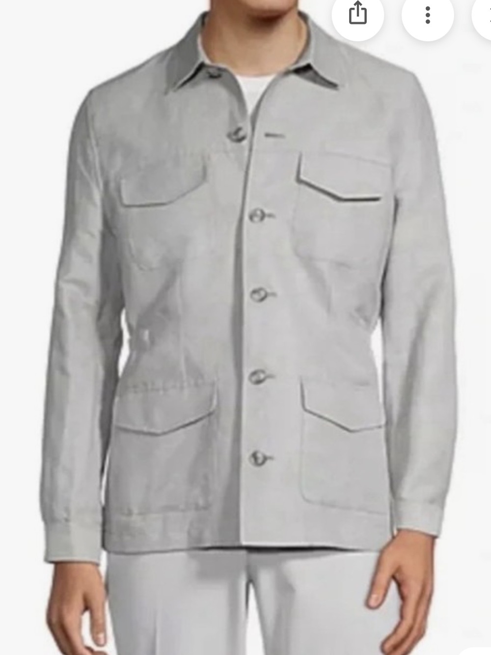 Stafford Lightweight Field Jacket Gray Twill Linen Blend new